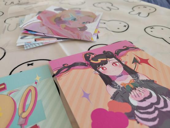 Close up of the stack of printed cards.